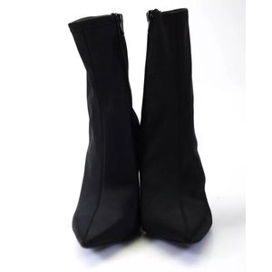 Jeffrey Campbell Womens Point Toe Ponte Block Heel Ankle Boots Black Size 7